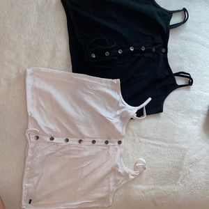 black and white hollister tie tank set